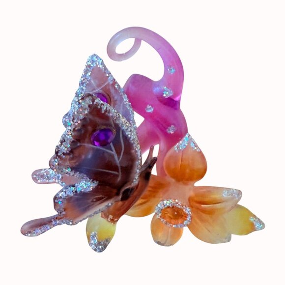 Ashton Drake Heirloom Butterfly Ornament Glass VTG Daffodils Delight Artistic - Picture 10 of 14